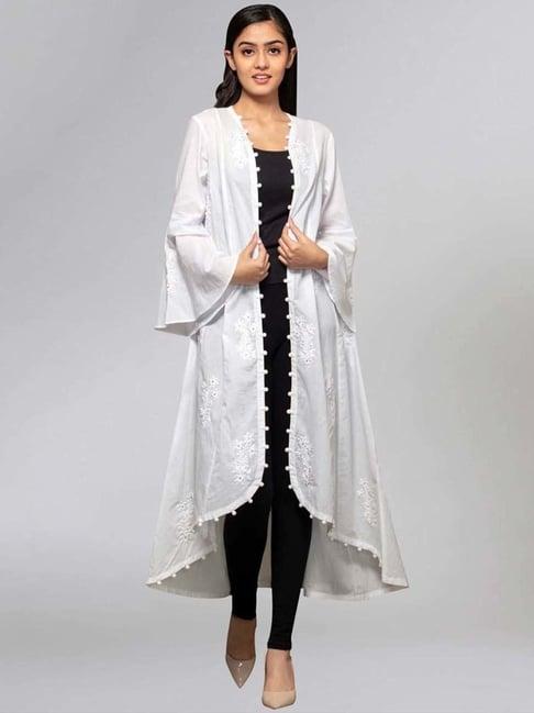 first resort by ramola bachchan white embellished coat dress