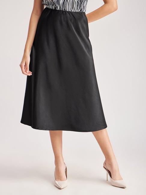 fablestreet black regular fit skirt