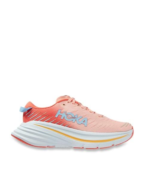 hoka women's bondi x pink running shoes