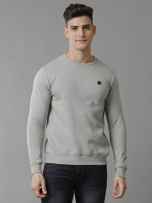 cavallo by linen club grey regular fit sweatshirt