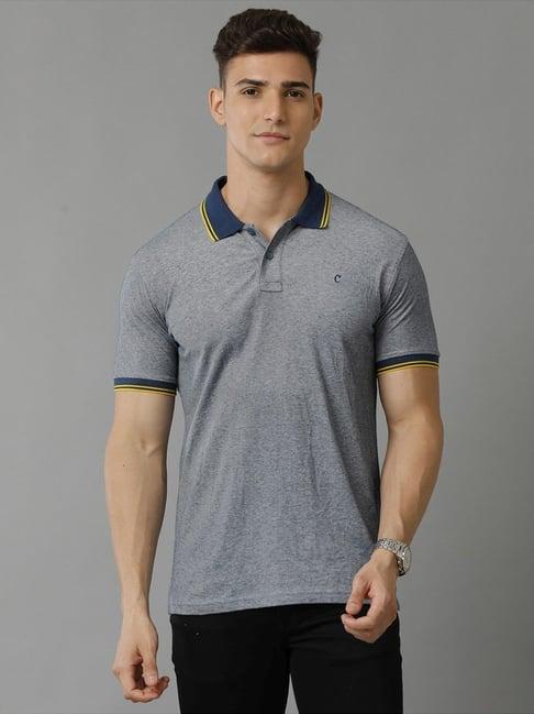 cavallo by linen club blue contemporary fit polo t-shirt