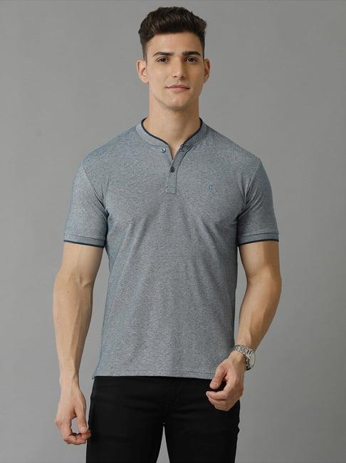 cavallo by linen club blue contemporary fit t-shirt