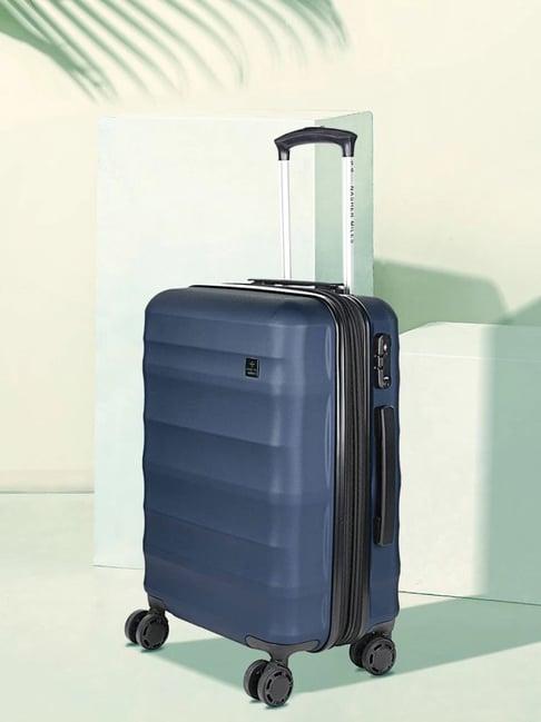 nasher miles rome hard-sided polycarbonate cabin  navy blue 20 inch |55cm trolley bag