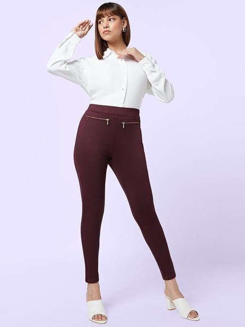 yu by pantaloons maroon high rise tights