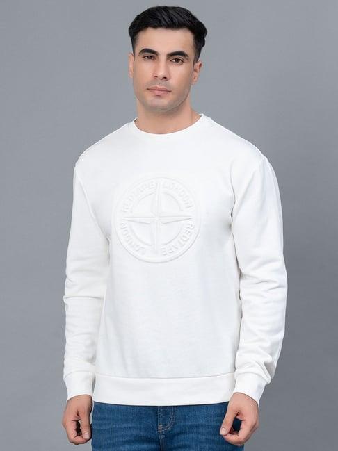 red tape off white regular fit self design sweatshirt