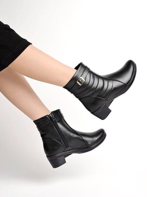 shoetopia women's black casual booties