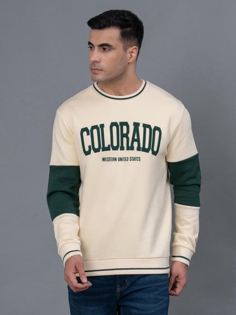 red tape beige regular fit embroidered sweatshirt