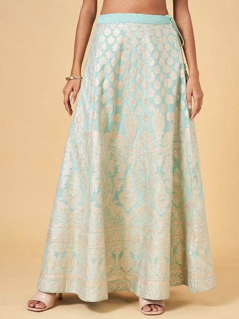 rangmanch by pantaloons sage green embroidered skirt