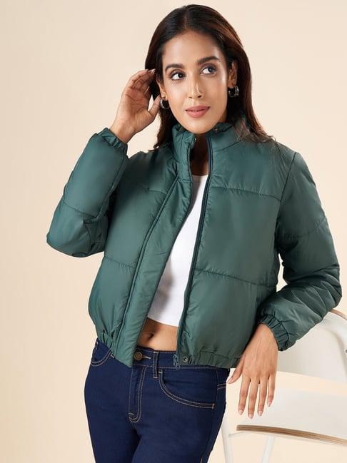 yu by pantaloons green regular fit jacket