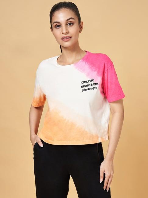 ajile by pantaloons multicolored cotton printed sports t-shirt