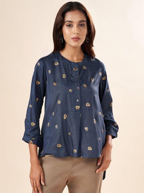 akkriti by pantaloons blue printed tunic