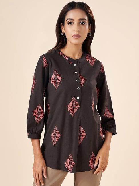 akkriti by pantaloons black cotton printed tunic