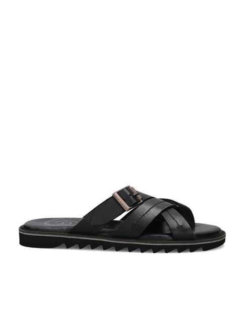 bugatti men's dorfu black cross strap sandals