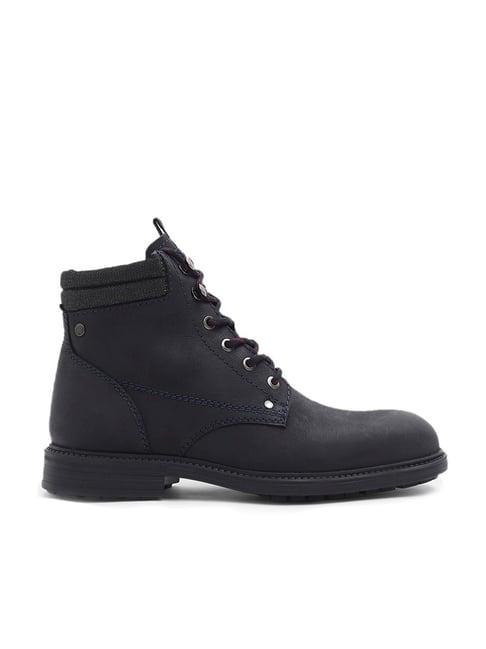 jack & jones men's black derby boots