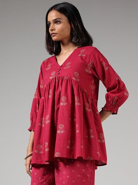 utsa by westside fuchsia floral printed tunic