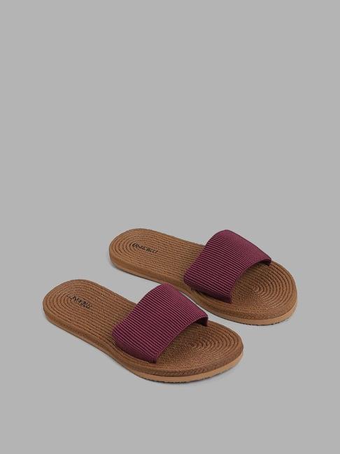 luna blu by westside berry elasticated jute slides