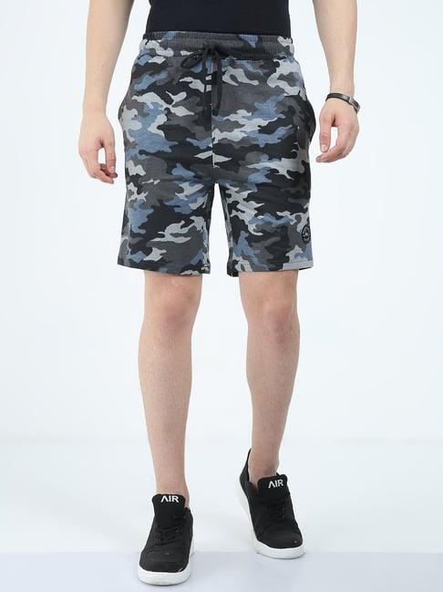 masculino latino black regular fit camo print plus size shorts