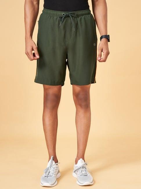 ajile by pantaloons olive slim fit shorts