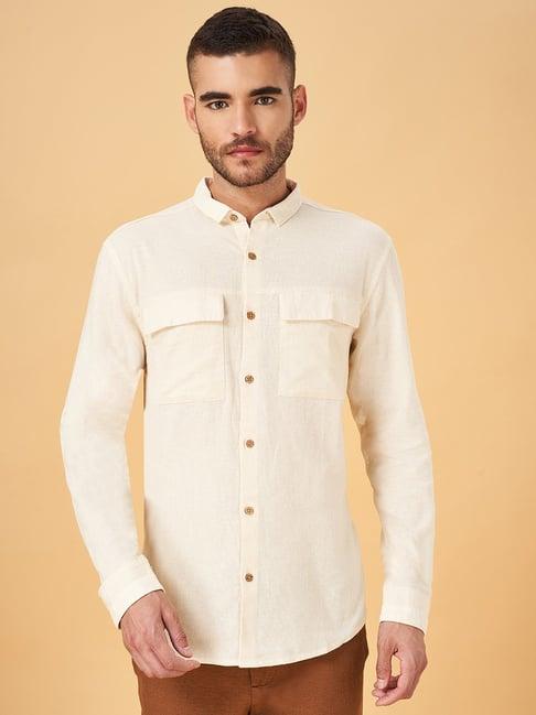 7 alt by pantaloons beige relaxed fit shirt