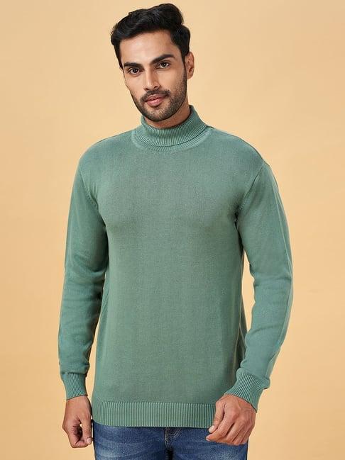 yu by pantaloons green cotton regular fit sweater