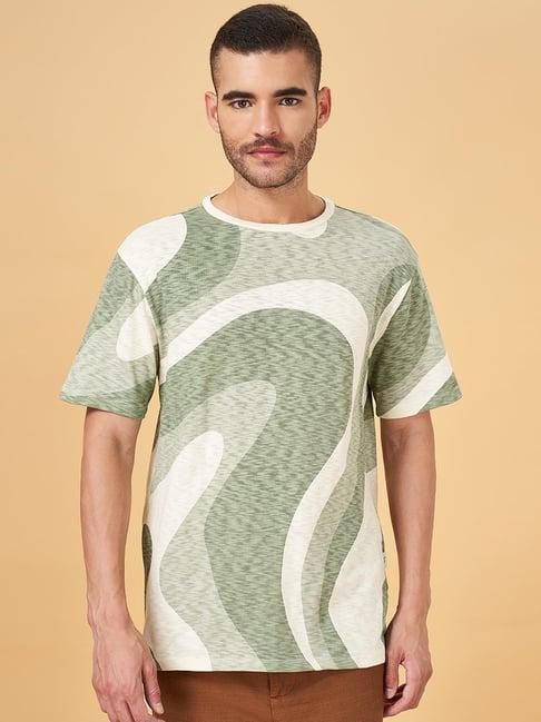 7 alt by pantaloons off white cotton relaxed fit printed t-shirt