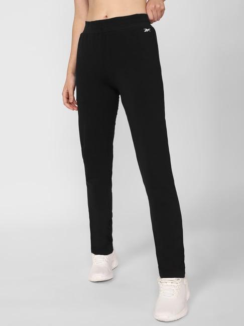 reebok black cotton track pants