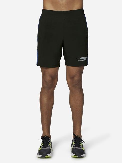 skechers black regular fit printed shorts