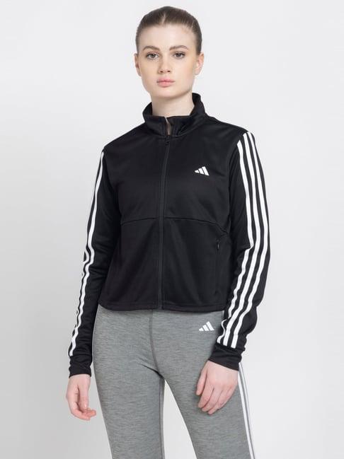 adidas black striped sports jacket