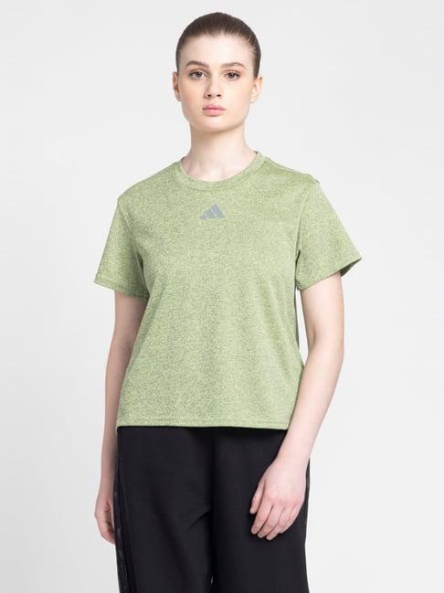 adidas green logo print t-shirt