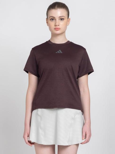 adidas brown logo print t-shirt