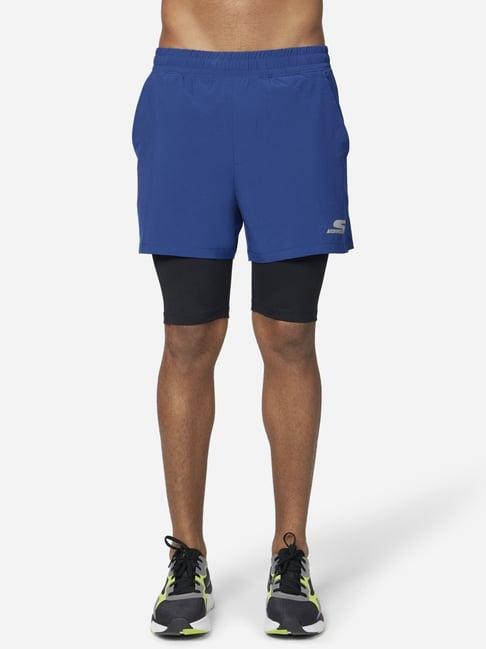 skechers blue regular fit sports shorts