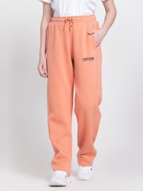 adidas orange cotton printed track pants