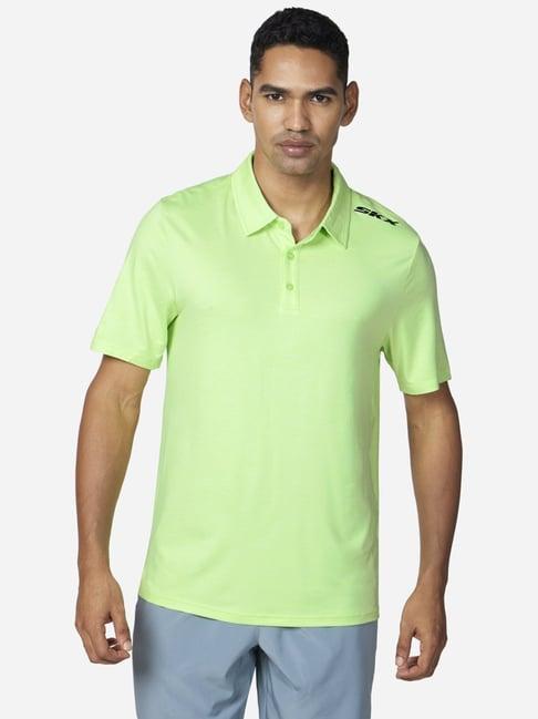 skechers green regular fit polo t-shirt