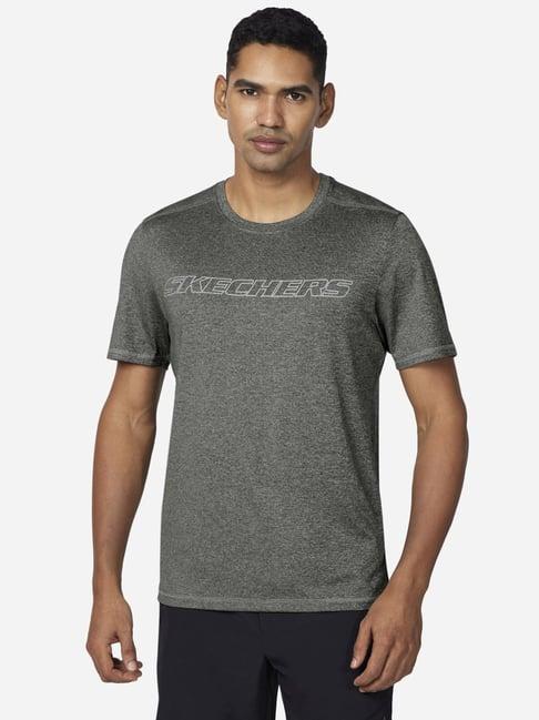 skechers grey regular fit printed t-shirt