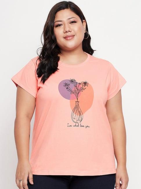 club york peach printed t-shirt