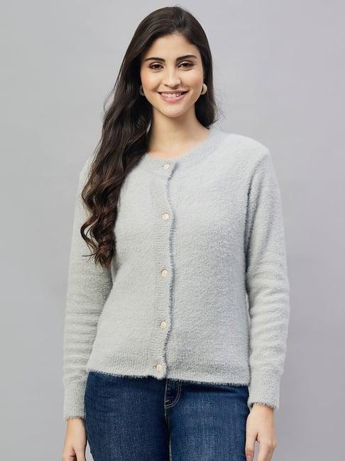 club york grey self pattern cardigan