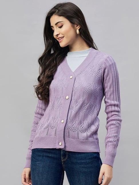 club york lilac self pattern cardigan