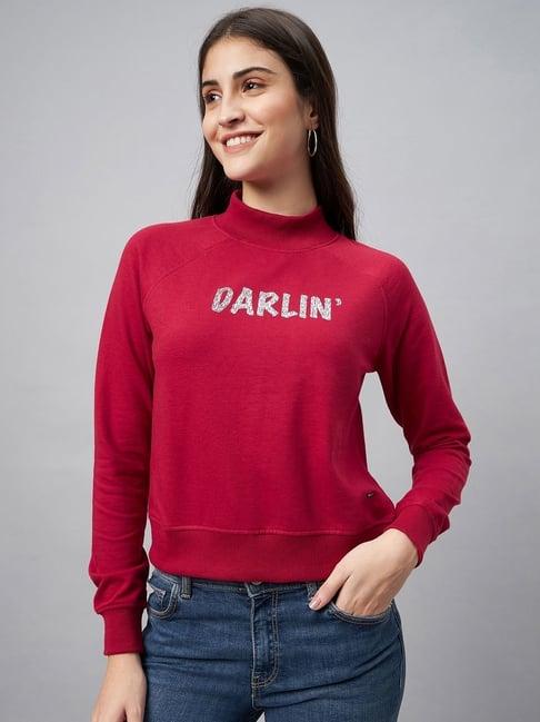 club york red printed sweatshirt