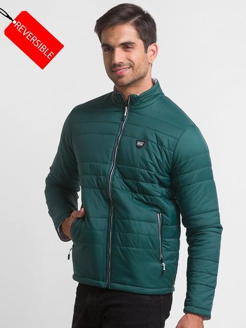 being human green & grey regular fit reversible jacket