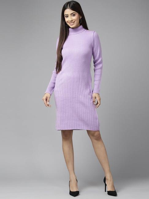 cayman purple striped a-line dress