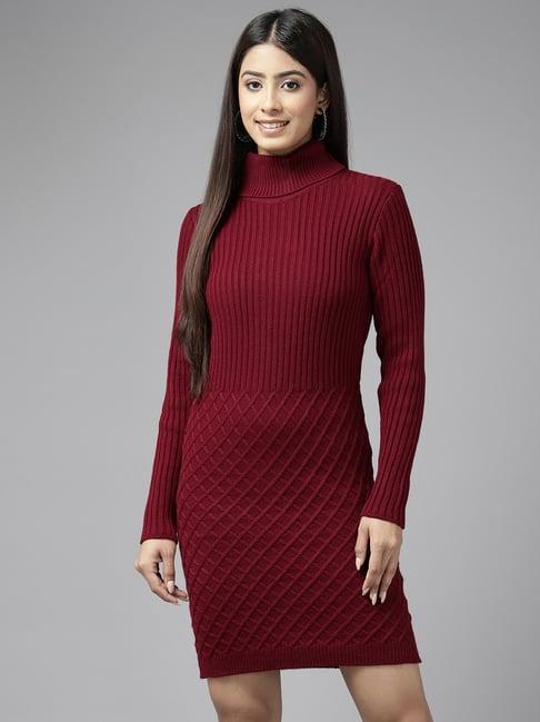 cayman maroon striped shift dress