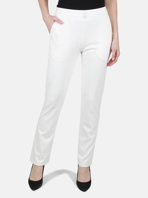 monte carlo white regular fit mid rise trackpants