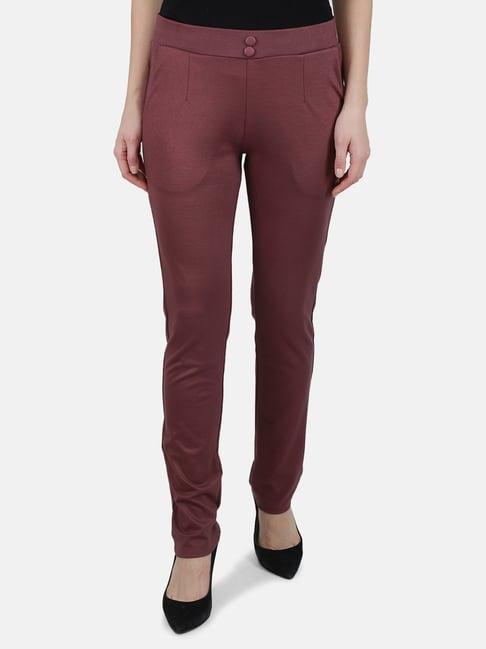 monte carlo mauve printed mid rise trackpants