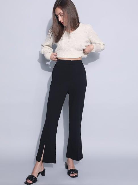 vero moda black bootcut high rise pants