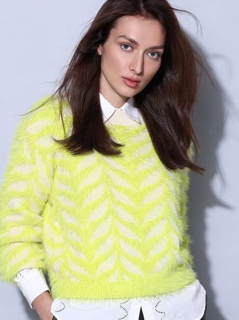 vero moda lime green textured pullover