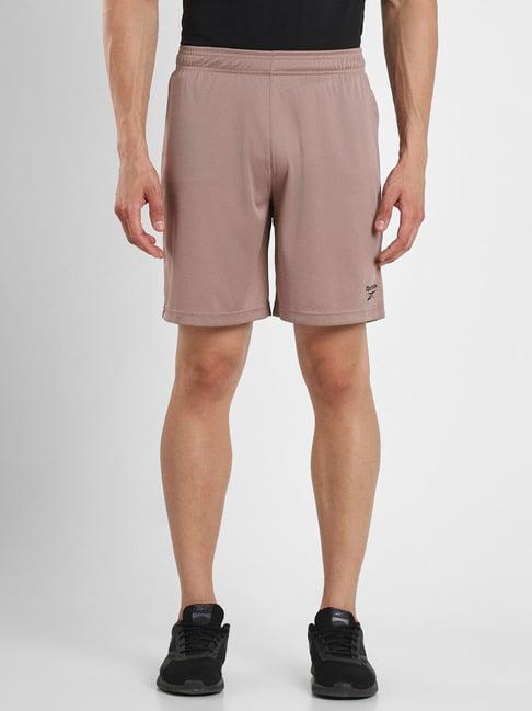 reebok khaki regular fit sports shorts