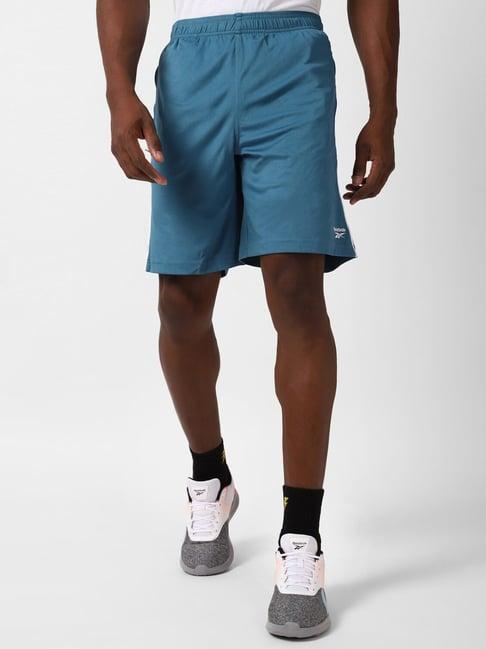 reebok blue regular fit sports shorts