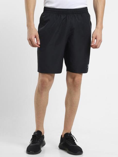 reebok black regular fit sports shorts