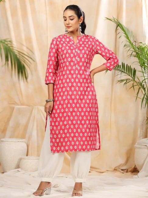 anubhutee pink printed straight kurta