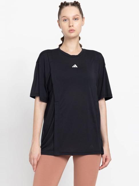 adidas black loose fit sports t-shirt